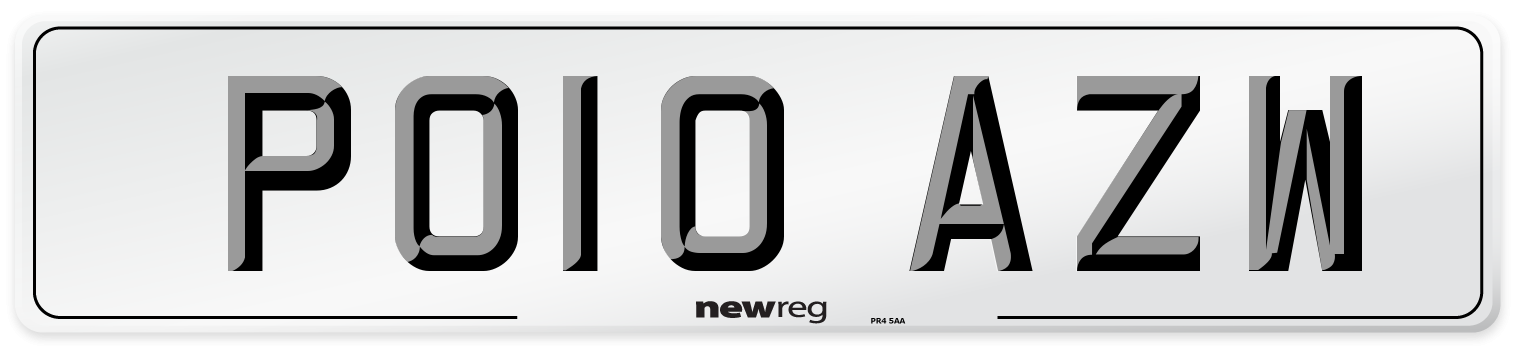 PO10 AZW Number Plate from New Reg